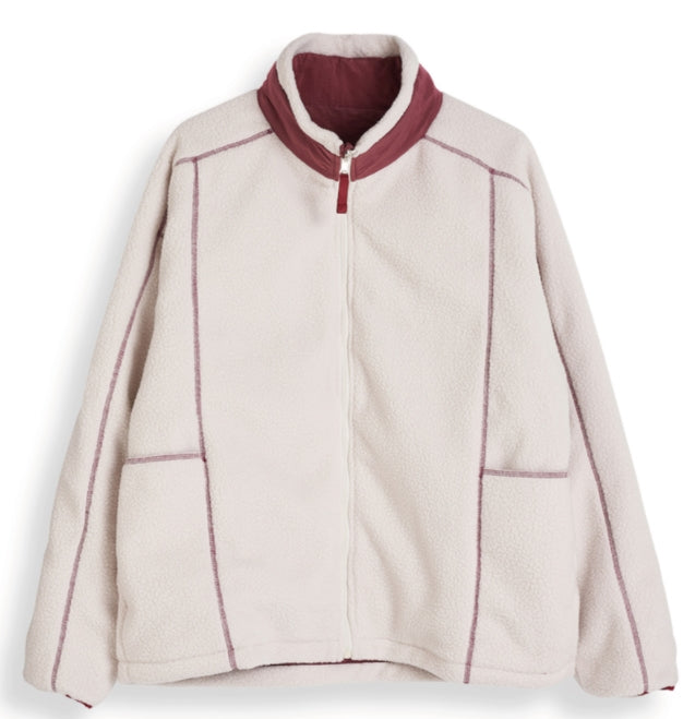 ORDINARY PEOPLE(オーディナリーピープル)  RED STITCH POINT IVORY REVERSIBLE FLEECE JACKET