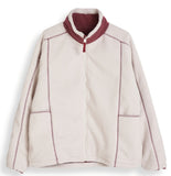 ORDINARY PEOPLE(オーディナリーピープル)  RED STITCH POINT IVORY REVERSIBLE FLEECE JACKET