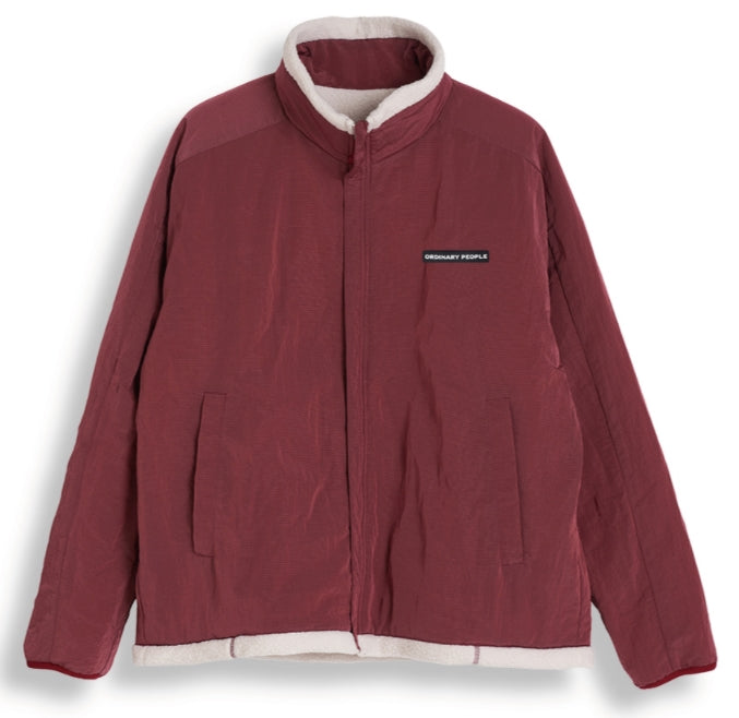 ORDINARY PEOPLE(オーディナリーピープル)  RED STITCH POINT IVORY REVERSIBLE FLEECE JACKET