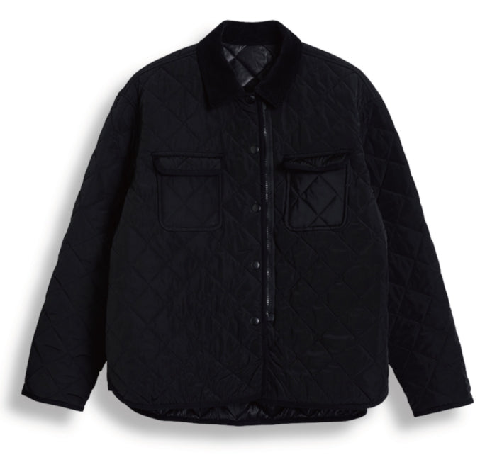 ORDINARY PEOPLE(オーディナリーピープル)  CORDUROY COLLAR BLACK QUILTING JACKET