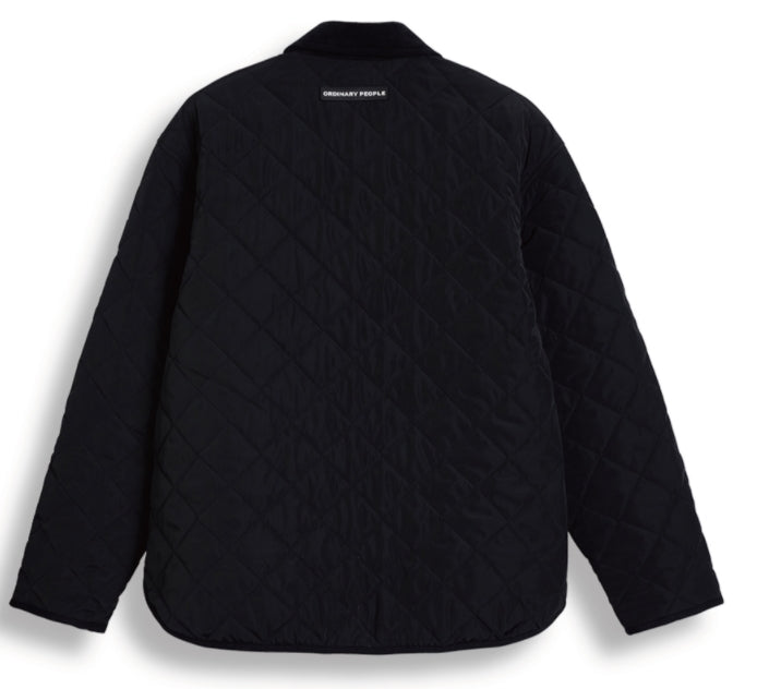 ORDINARY PEOPLE(オーディナリーピープル)  CORDUROY COLLAR BLACK QUILTING JACKET