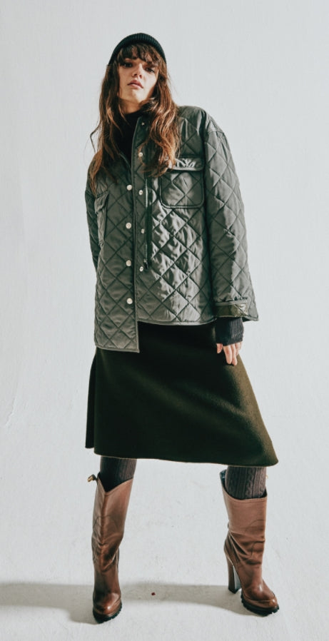 ORDINARY PEOPLE(オーディナリーピープル)   CORDUROY COLLAR KHAKI QUILTING JACKET