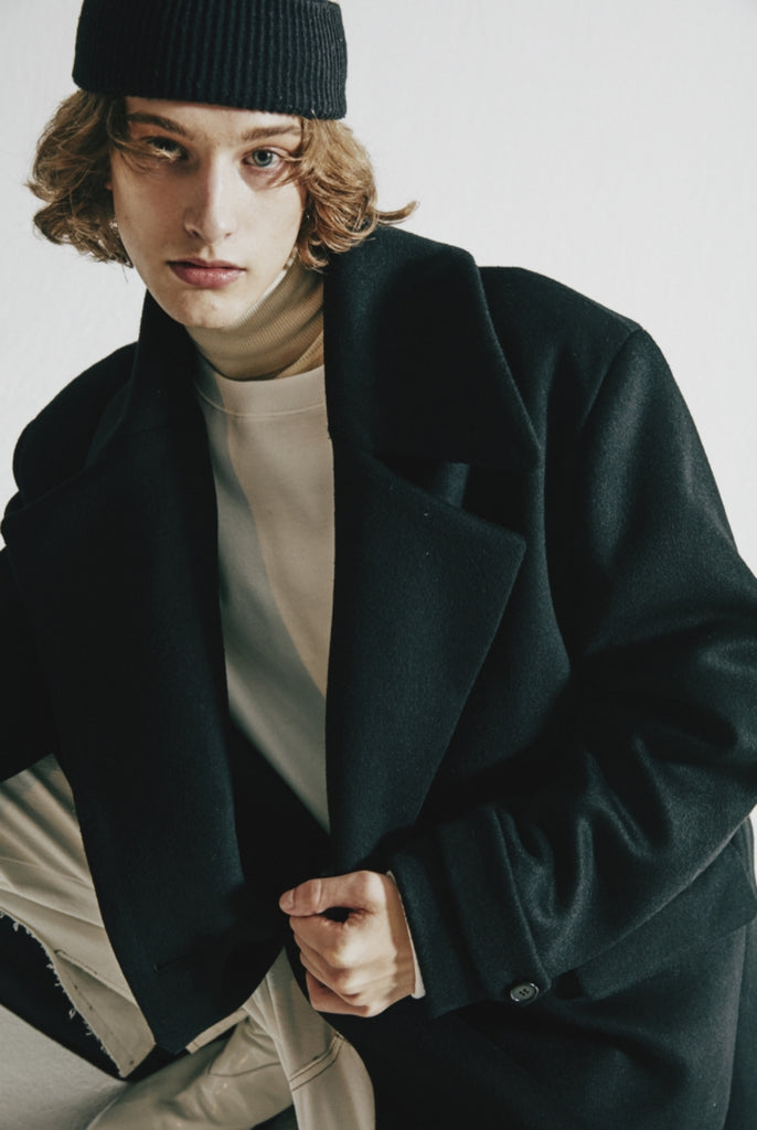 ORDINARY PEOPLE(オーディナリーピープル)   ORDINARY OVERSIZE BLACK DOUBLE COAT
