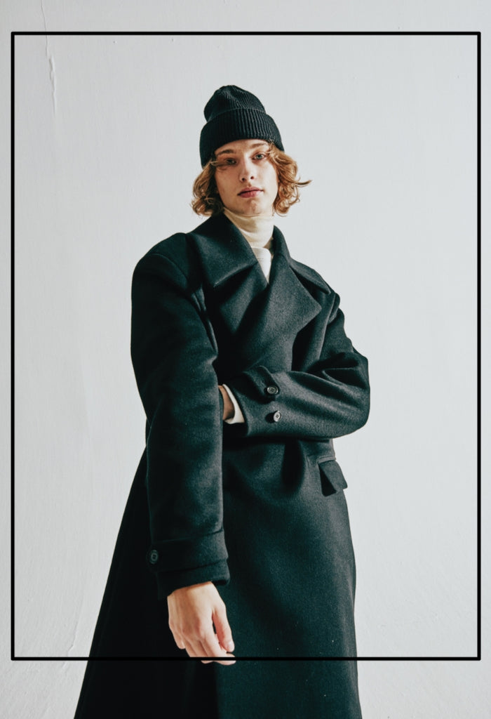 ORDINARY PEOPLE(オーディナリーピープル)   ORDINARY OVERSIZE BLACK DOUBLE COAT