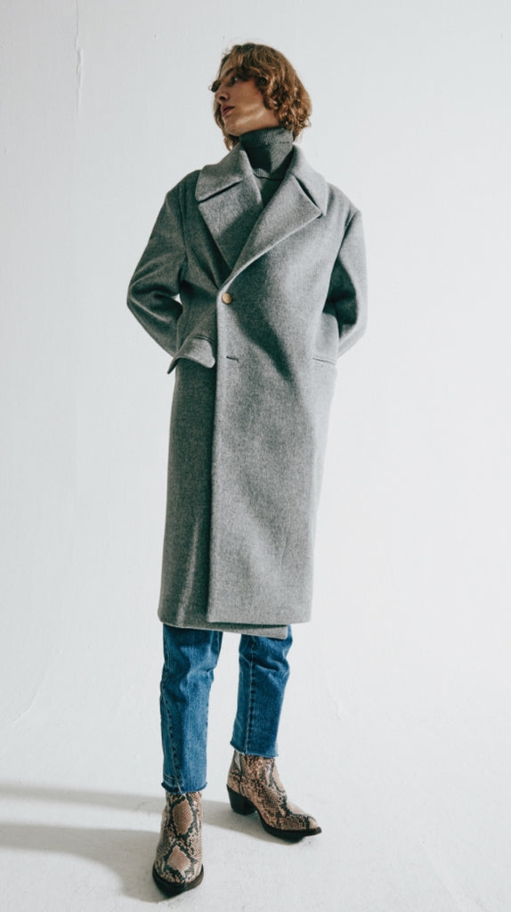 ORDINARY PEOPLE(オーディナリーピープル)   ORDINARY OVERSIZE GREY DOUBLE COAT