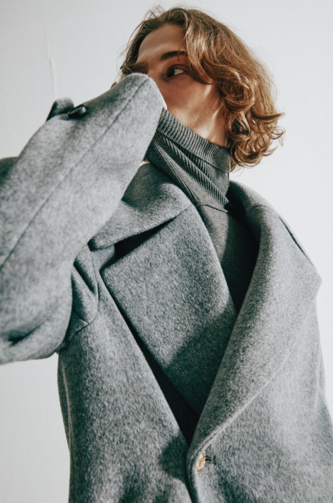 ORDINARY PEOPLE(オーディナリーピープル)   ORDINARY OVERSIZE GREY DOUBLE COAT