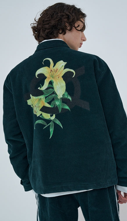 オーワイ(OY) 	CORDUROY FLOWER LOGO JACKET-GREEN