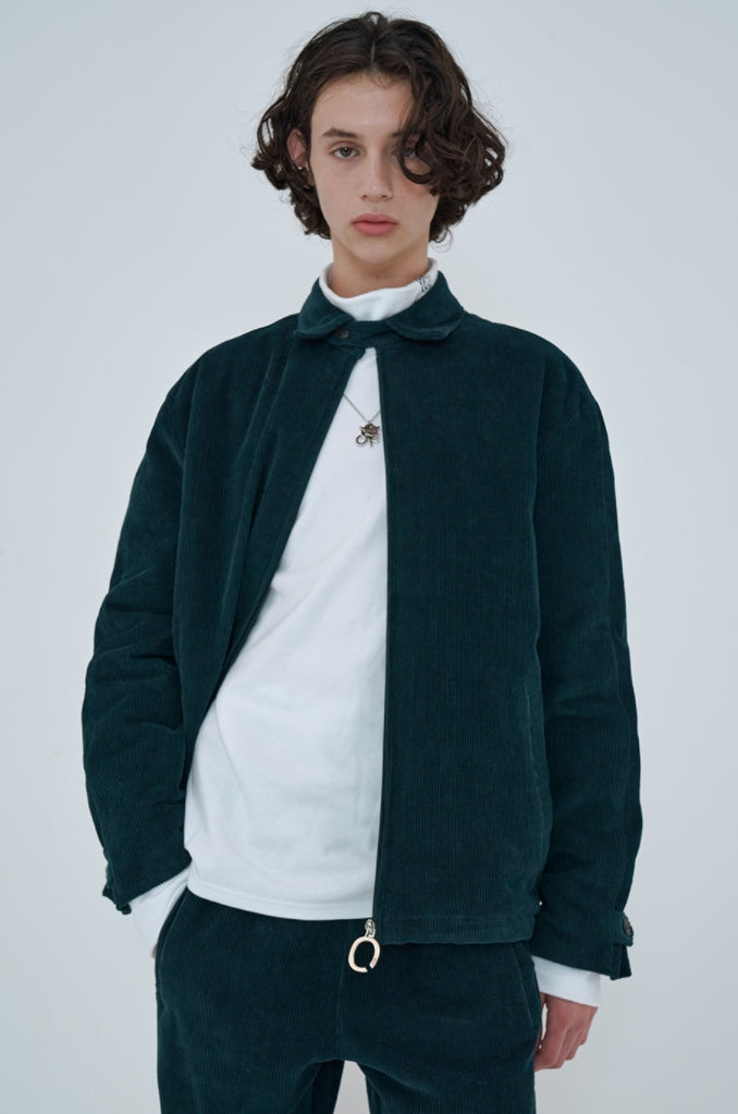 オーワイ(OY) 	CORDUROY FLOWER LOGO JACKET-GREEN