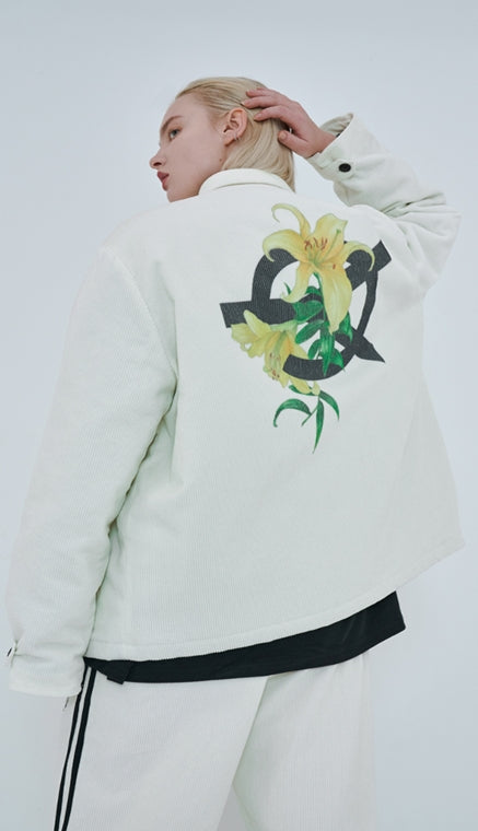 オーワイ(OY) 	CORDUROY FLOWER LOGO JACKET-IVORY