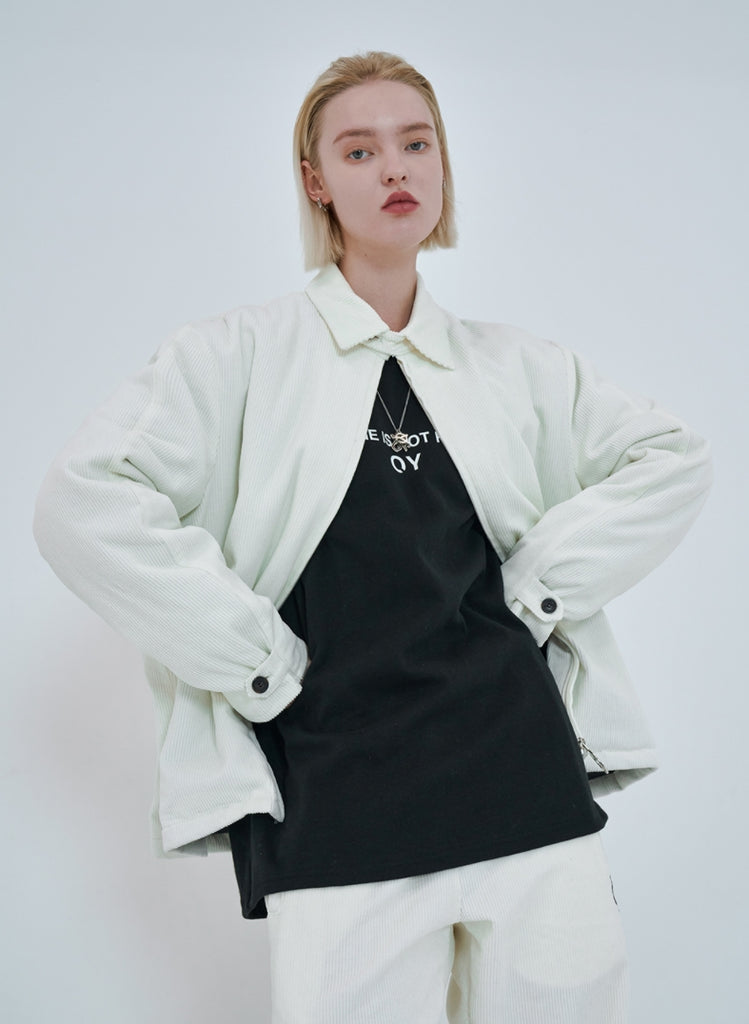 オーワイ(OY) 	CORDUROY FLOWER LOGO JACKET-IVORY