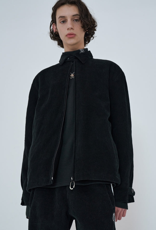 オーワイ(OY) 	CORDUROY FLOWER LOGO JACKET-BLACK
