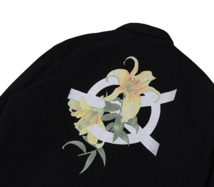 オーワイ(OY) 	CORDUROY FLOWER LOGO JACKET-BLACK