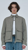 オーワイ(OY) 	SHEEP&WOLF LEATHER JACKET-GREY