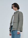 オーワイ(OY) 	SHEEP&WOLF LEATHER JACKET-GREY
