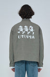 オーワイ(OY) 	SHEEP&WOLF LEATHER JACKET-GREY