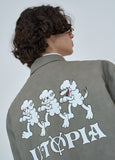 オーワイ(OY) 	SHEEP&WOLF LEATHER JACKET-GREY
