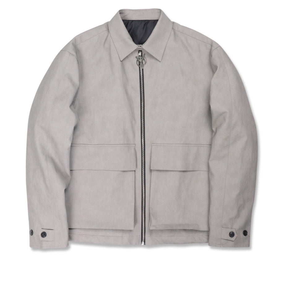 オーワイ(OY) 	SHEEP&WOLF LEATHER JACKET-GREY