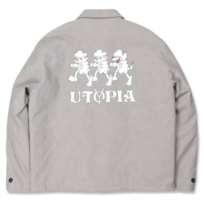 オーワイ(OY) 	SHEEP&WOLF LEATHER JACKET-GREY