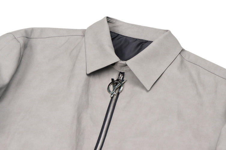 オーワイ(OY) 	SHEEP&WOLF LEATHER JACKET-GREY