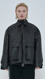 オーワイ(OY) 	SHEEP&WOLF LEATHER JACKET-BLACK