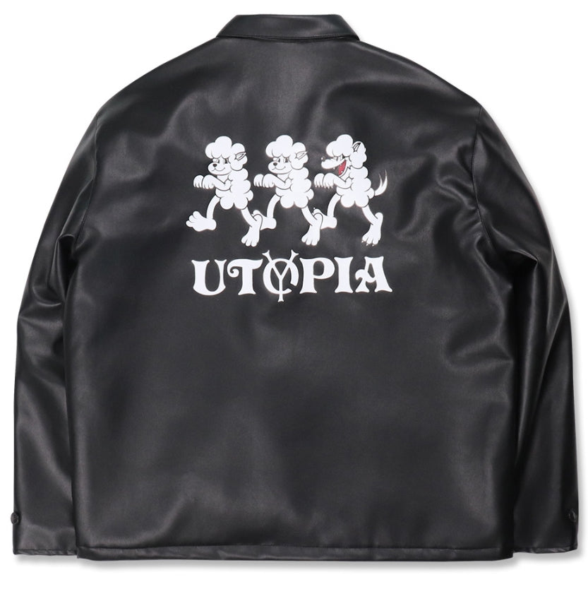 オーワイ(OY) 	SHEEP&WOLF LEATHER JACKET-BLACK