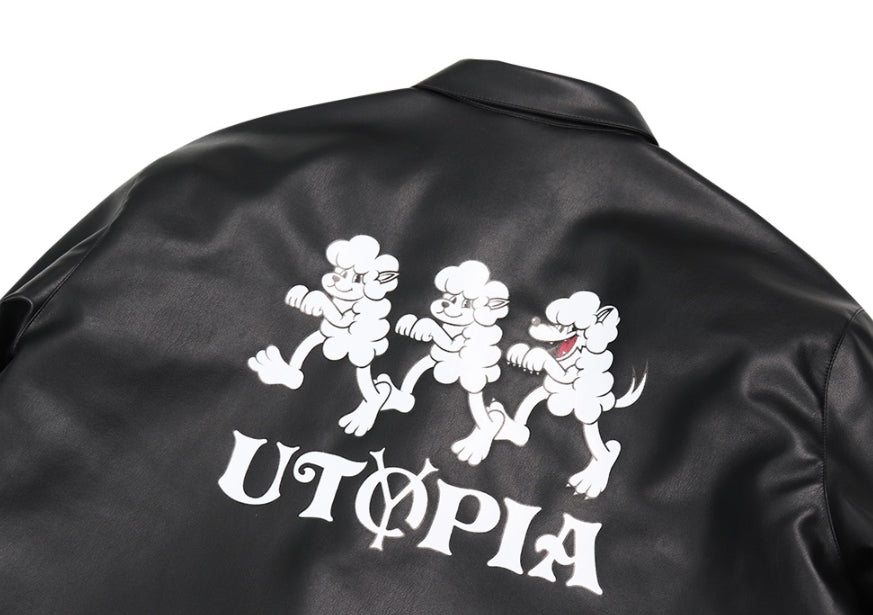 オーワイ(OY) 	SHEEP&WOLF LEATHER JACKET-BLACK