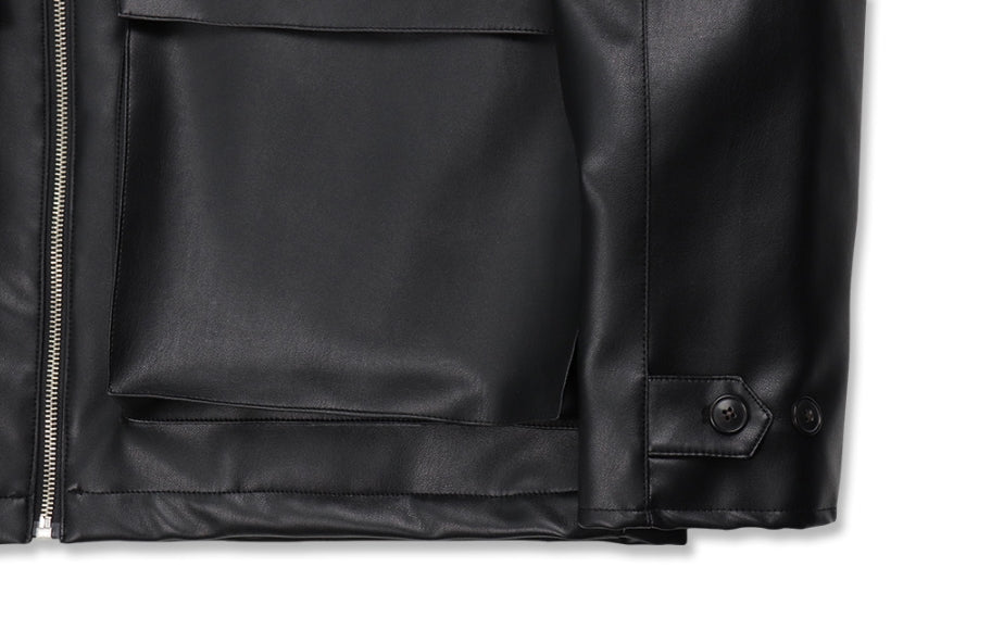 オーワイ(OY) 	SHEEP&WOLF LEATHER JACKET-BLACK