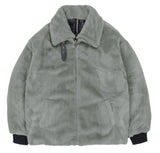 オーワイ(OY) 	BOTH ZIPPER UNBALANCE LOGO FUR JACKET-KHAKI