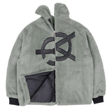 オーワイ(OY) 	BOTH ZIPPER UNBALANCE LOGO FUR JACKET-KHAKI
