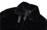 オーワイ(OY) 	BOTH ZIPPER UNBALANCE LOGO FUR JACKET-BLACK