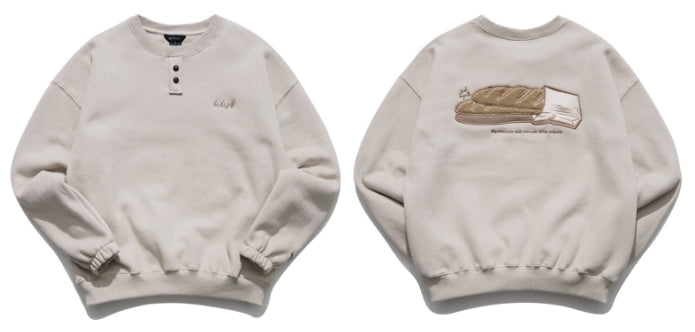 ダブルユーブイプロジェクト(WV PROJECT)  Baguette Sweatshirt Beige Gray JJMT7428
