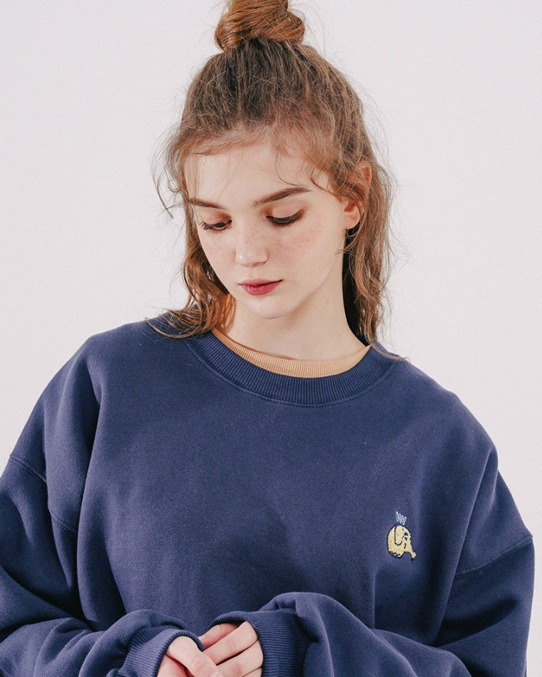 ダブルユーブイプロジェクト(WV PROJECT)  Looking Sweat Shirt Navy SMMT7445