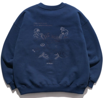 ダブルユーブイプロジェクト(WV PROJECT)  Looking Sweat Shirt Navy SMMT7445