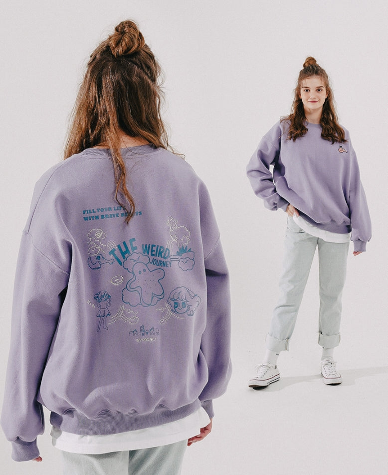 ダブルユーブイプロジェクト(WV PROJECT)  Looking Sweat Shirt lavender SMMT7445