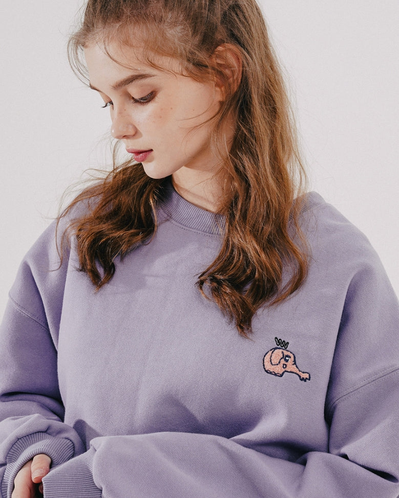 ダブルユーブイプロジェクト(WV PROJECT)  Looking Sweat Shirt lavender SMMT7445