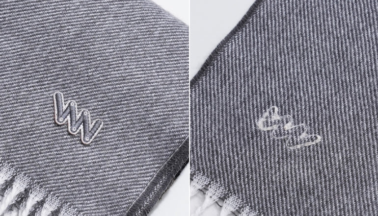 ダブルユーブイプロジェクト(WV PROJECT) Creamy Check Muffler Charcoal CJAC7457