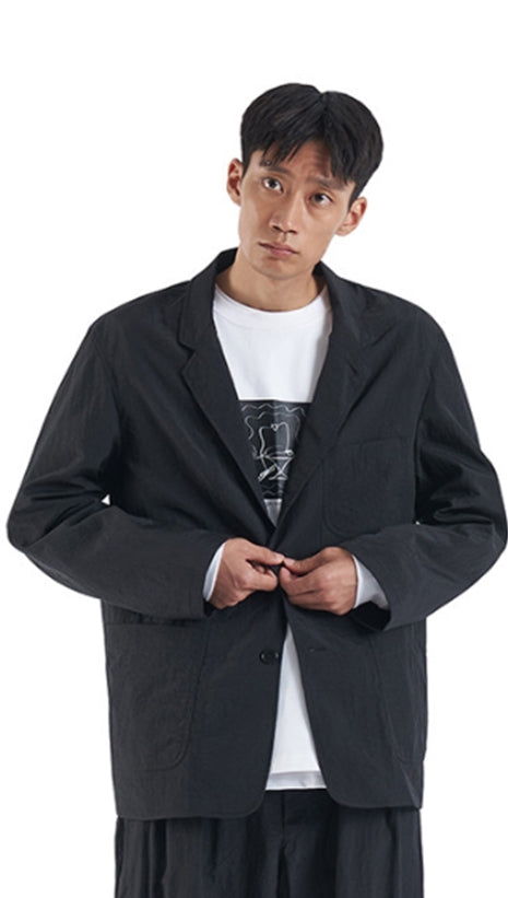 NOMANUAL(ノーマニュアル) NYLON SET-UP JACKET - BLACK