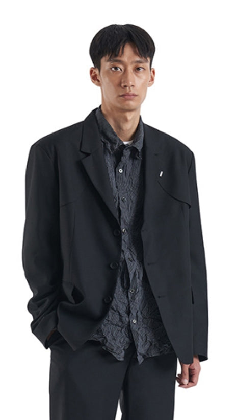 NOMANUAL(ノーマニュアル) D.F BLAZER JACKET - BLACK