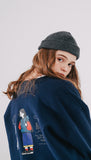 ダブルユーブイプロジェクト(WV PROJECT) Brave Heart Sweat Shirt Navy SMMT7443