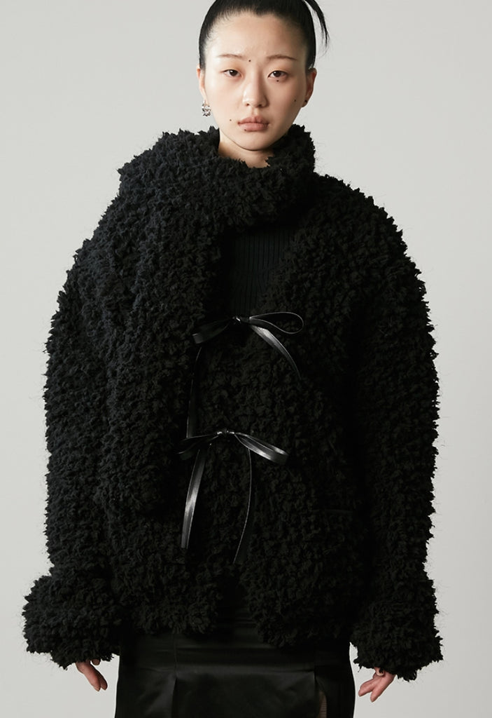 nache(ナチェ) HAIRY RIBBON CARDIGAN