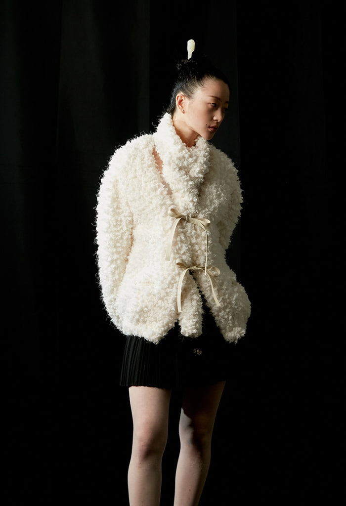nache(ナチェ) HAIRY RIBBON CARDIGAN