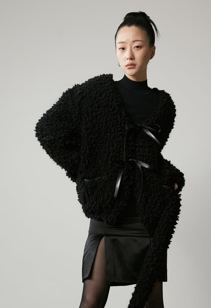 nache(ナチェ) HAIRY RIBBON CARDIGAN