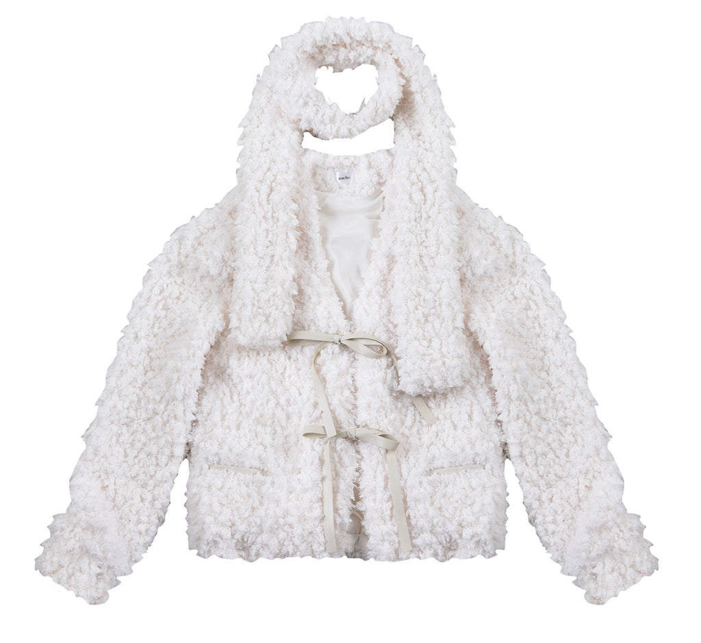 nache(ナチェ) HAIRY RIBBON CARDIGAN