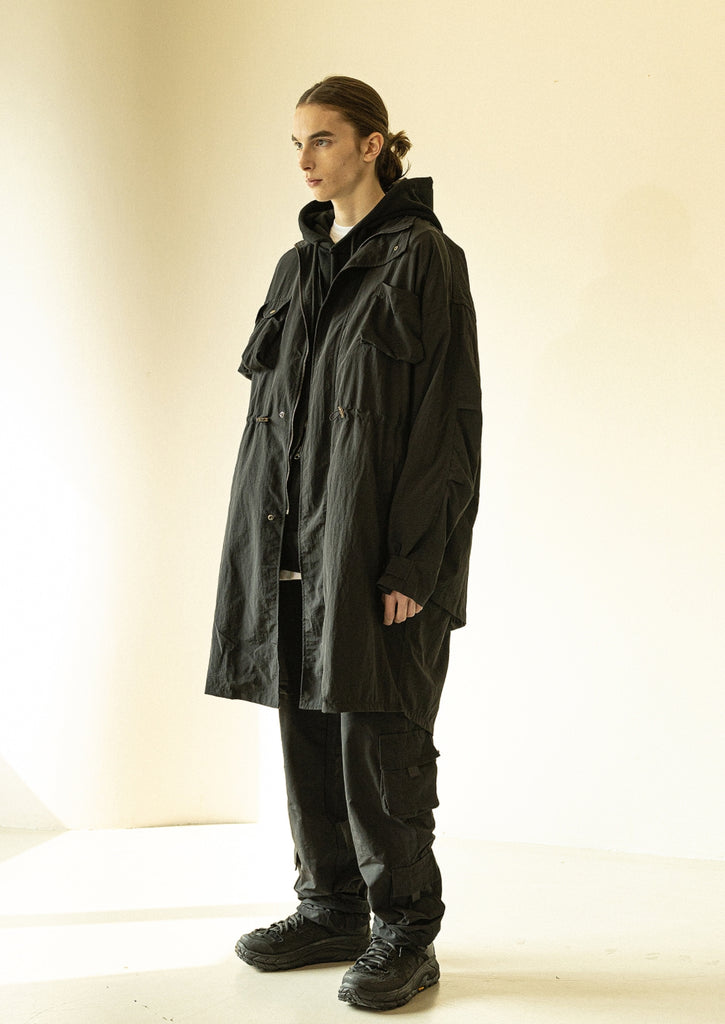マスノウン(MASSNOUN)  LAYERED M-65 FISHTAIL COAT MFZCT002-BK