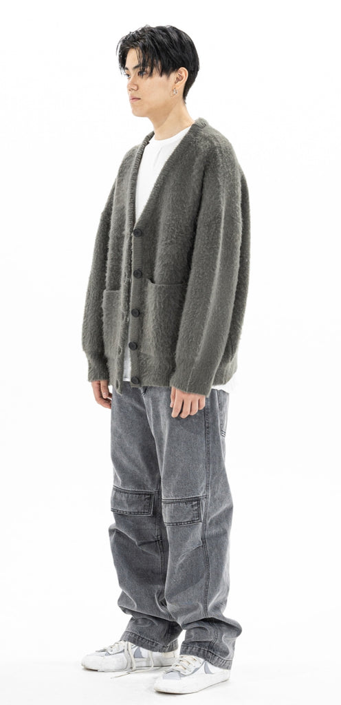 マスノウン(MASSNOUN)   ANGORA WOOL MOHAIR CARDIGAN MFZCD001-DK