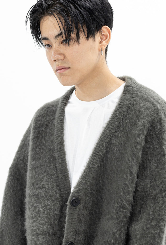 マスノウン(MASSNOUN)   ANGORA WOOL MOHAIR CARDIGAN MFZCD001-DK