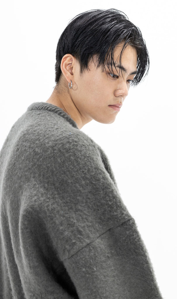 マスノウン(MASSNOUN)   ANGORA WOOL MOHAIR CARDIGAN MFZCD001-DK