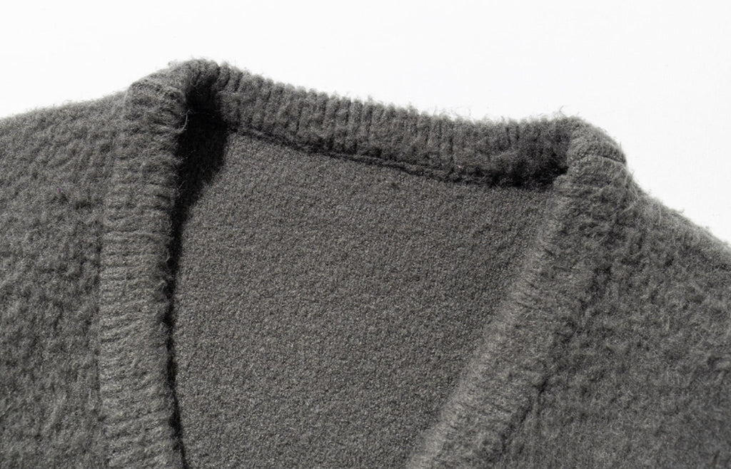 マスノウン(MASSNOUN)   ANGORA WOOL MOHAIR CARDIGAN MFZCD001-DK