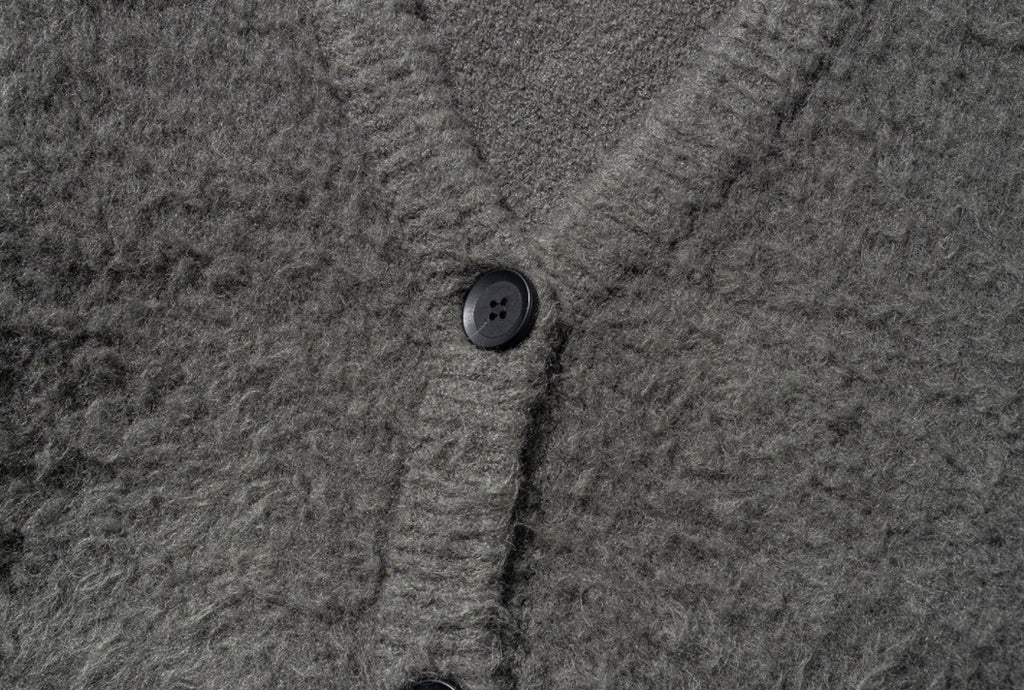 マスノウン(MASSNOUN)   ANGORA WOOL MOHAIR CARDIGAN MFZCD001-DK