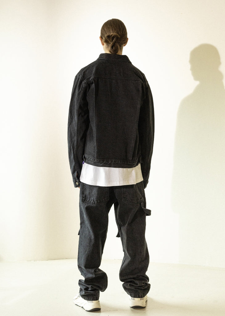 マスノウン(MASSNOUN)  PLEATS TRUCKER DENIM JACKET MFZJK002-BK